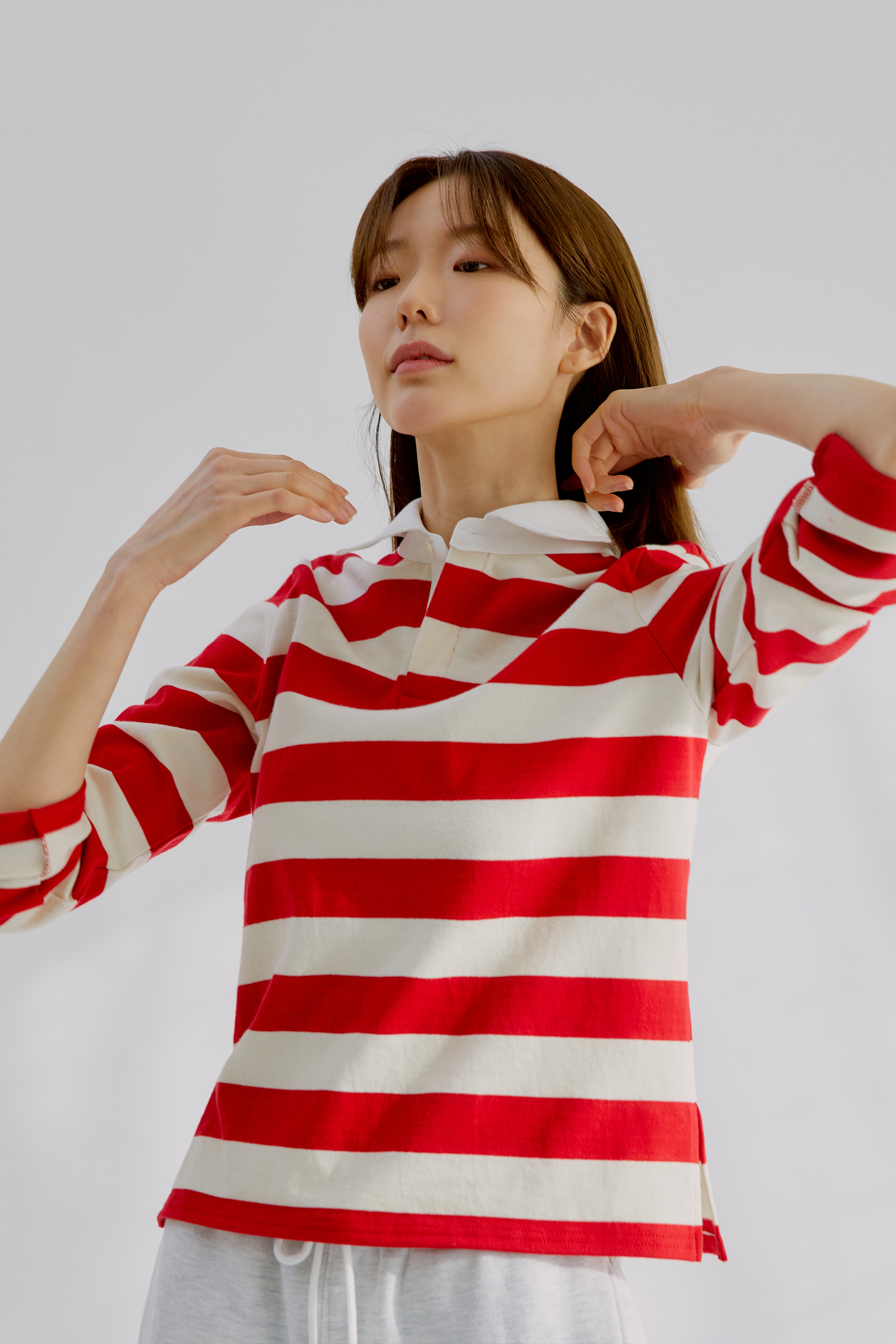 Biliy Stripe Collar Tee